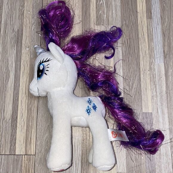 TY My Little Pony Sparkle Rarity 7"plush Unicorn White Purple Plush used plush - Picture 9 of 9